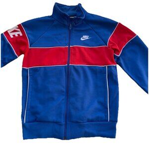 Vintage Nike Red White Blue Boys Sz L Youth Full Zip Down Jacket Activewear